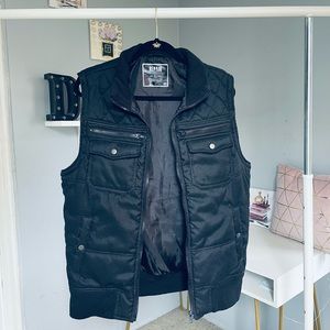 Repair design under construction nice black vest for men size L